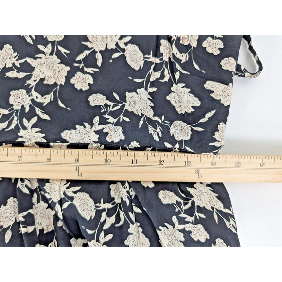 Neuflora Floral Smocked Tiered Ruffle Black Maxi Sz L Prairie Boho Modest Dress - Picture 12 of 13